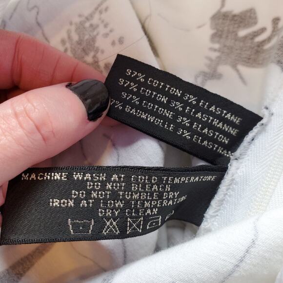 Ralph Lauren Black Label Black White Floral Flare Full Knee Length Skirt - Picture 8 of 10